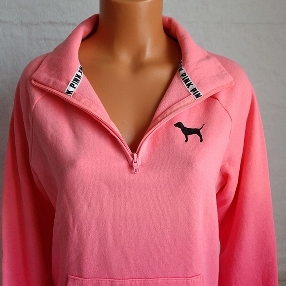 Size M🌺PINK VICTORIA'S SECRET HALF ZIP.nwt - Picture 2 of 6